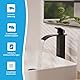 Bächlein Badarmatur Tamina in Wasserfall-Design, Einhebelmischer mit langlebiger Keramikkartusche und Montage-Set, Bad Wasserhahn Matt Schwarz