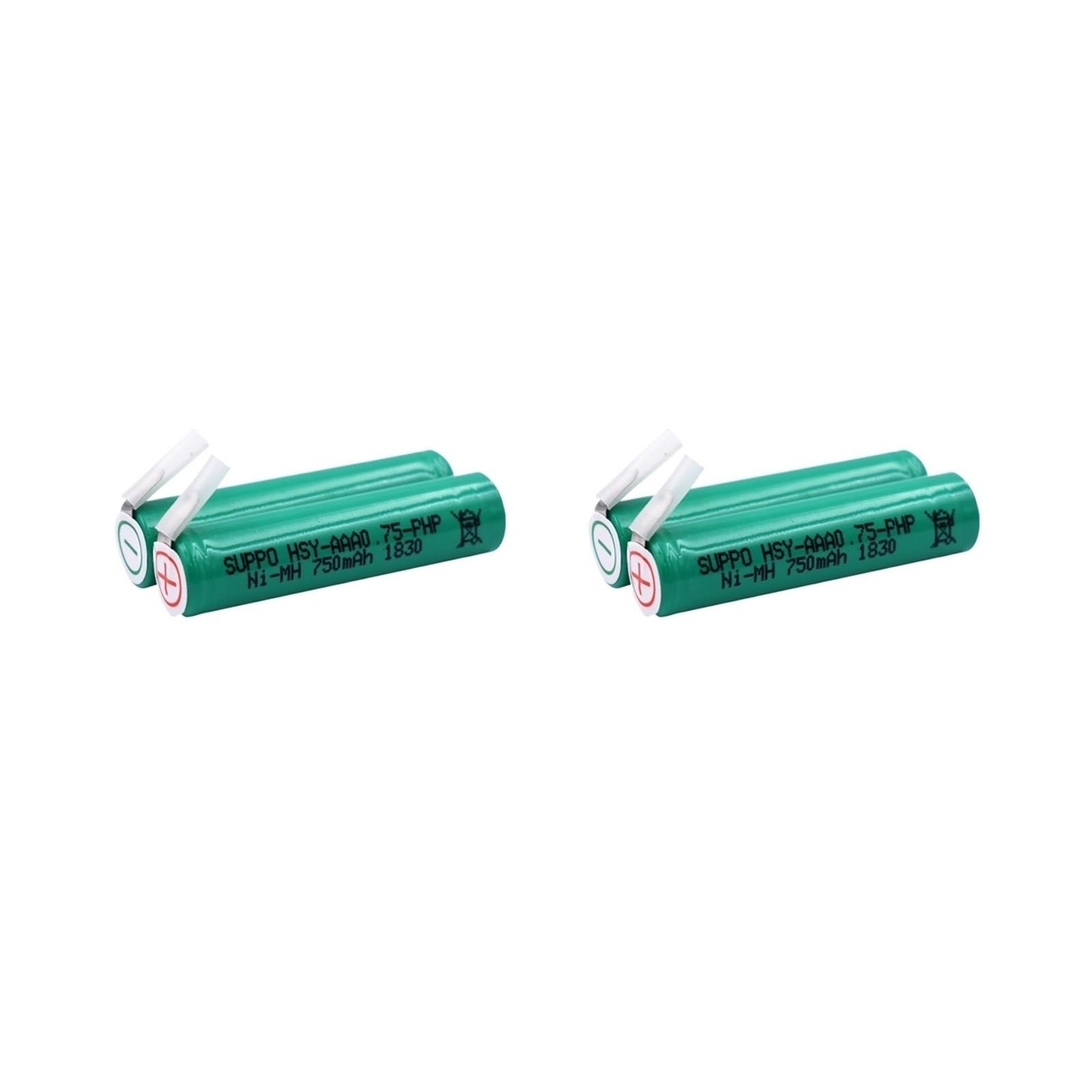 2.4V 750mAh NiMH Battery, Rechargeable Battery Spare Parts. Compatible For Philips. S5078, S5079, S5070, S5081, 5082, 5090, S560, S561 Models. With Nickel Chip Output Terminals. ( Color : 2 PCS )