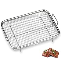 TAIZER Edelstahl Grillkorb Grillgitter Backkorb Grillkorb Mesh Grillkorb Backofen Barbecue Mesh Multifunktion Grillgitter BBQ für Backen von Pommes Frites Keksen Kuchen(1pcs)