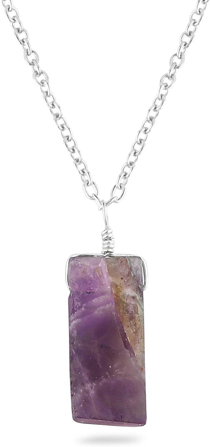 Natural Raw Gemstones, Rough Stones Crystals Jewelry, Handmade Fashion Jewelry for Women, Wicca & Reiki Healing Crystals, Bohemian, Christmas Gift