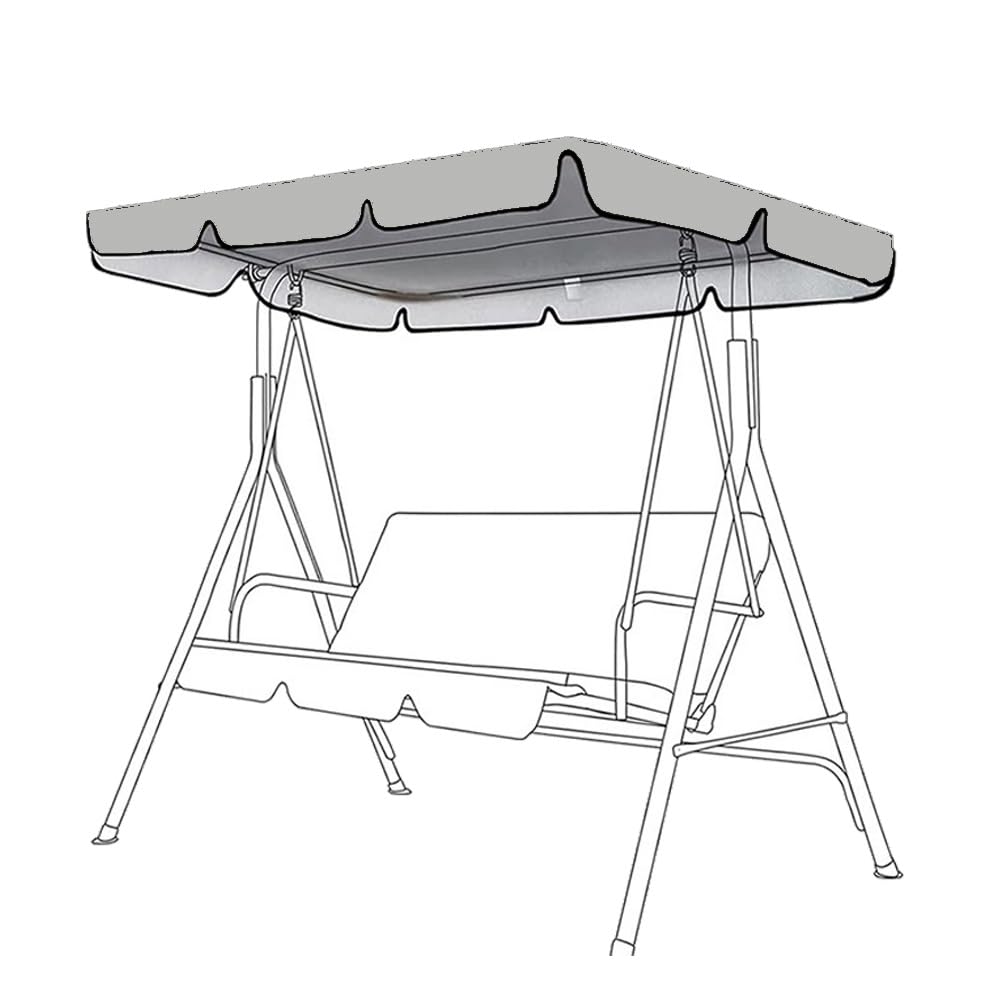Toile De Rechange pour Balancelle 142x120cm 190x120cm Balançoire De Jardin Auvent Imperméables, Toit De Remplacement De L'Auvent De Balançoire(Grey,98x73in-249x185cm)