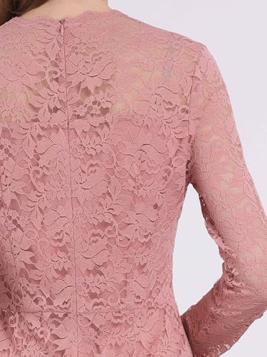Image of Hobemty Women's Floral Lace Dress V Neck Long Sleeve Cocktail Wedding Bodycon Pencil Dresses