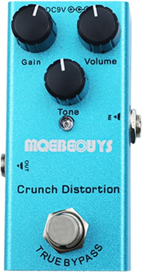 Electric Guitar Effects Pedal Mini Single Type DC 9V True Bypass Equipped with USB5V to 9V boost cable (Crunch Distortion)