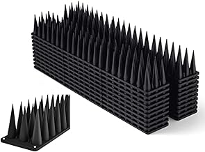 CHANCEUX Anti Bird Plastic Spikes Black (5 pcs Set) for AC Balconies Window Home Protection from Pigeon Dog Monkey Crow Kabootar -Area Covers 5 FT - kabutar Control Scare Repellent Balcony Railing