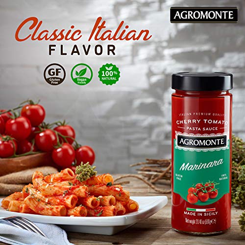 Agromonte Authentic Italian Cherry Tomato Pasta Sauce (Marinara)- Taste of Italy Gourmet Foodie and Chef Gift - Certified Kosher, Gluten-Free, All Natural, non-GMO, No Added Sugar 20.46oz (2 pack) - Thumbnail 5