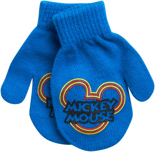 Image of Disney Little Boys Mickey Mouse Hat and 2 Pair Gloves or Mittens Cold Weather Accessory Set, Ages 2-7