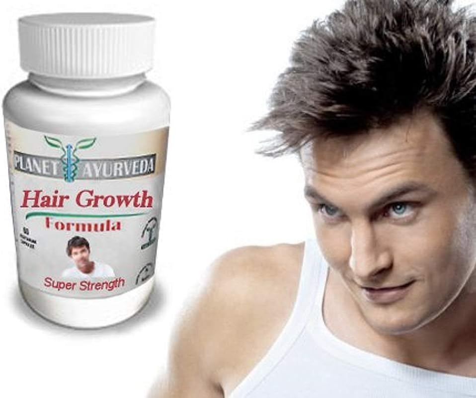 Planet Ayurveda - Thinning Hair Regrowth Balding Treatment For Men - 100% Safe Herbal Hair Growth Pills for Fast Hair Growth