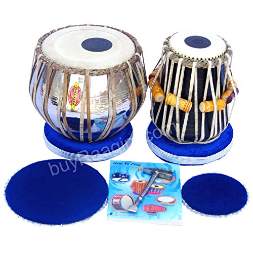 Mukta Das Tabla Set, Professional Tabla, 2.5 Kilograms Brass Bayan, Sheesham Tabla Dayan - Tuneable To C Sharp, Padded Bag, Book, Hammer, Cushions, Cover, Tabla Hand Drums (Pdi-Aif) #TOP10