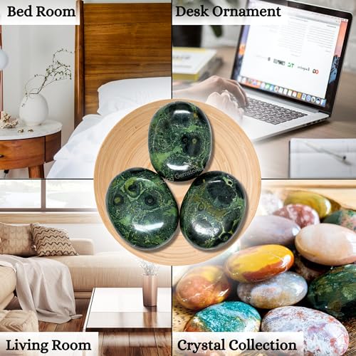 Image of Amazing Gemstone Kambaba Jasper Crystals and Healing Stones - Large Palm Stone Crystals Piedra - Crystal for Good Luck, Balanced Positive Energy, Meditation - Unique Stocking Stuffers, Gifts for Women