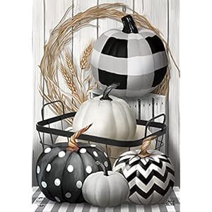Black & White Pumpkins Fall Garden Flag Primitive 12.5" x 18" Briarwood Lane Black White Pumpkins Fall Garden Flag Primitive 125 x 18 Briarwood Lane