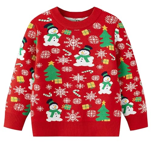 Image of Ugly Christmas Sweater for Girls Funny Xmas Knit Pullover Shirts Kids Child Holiday Jumper Tops Outfit 2-14 Years