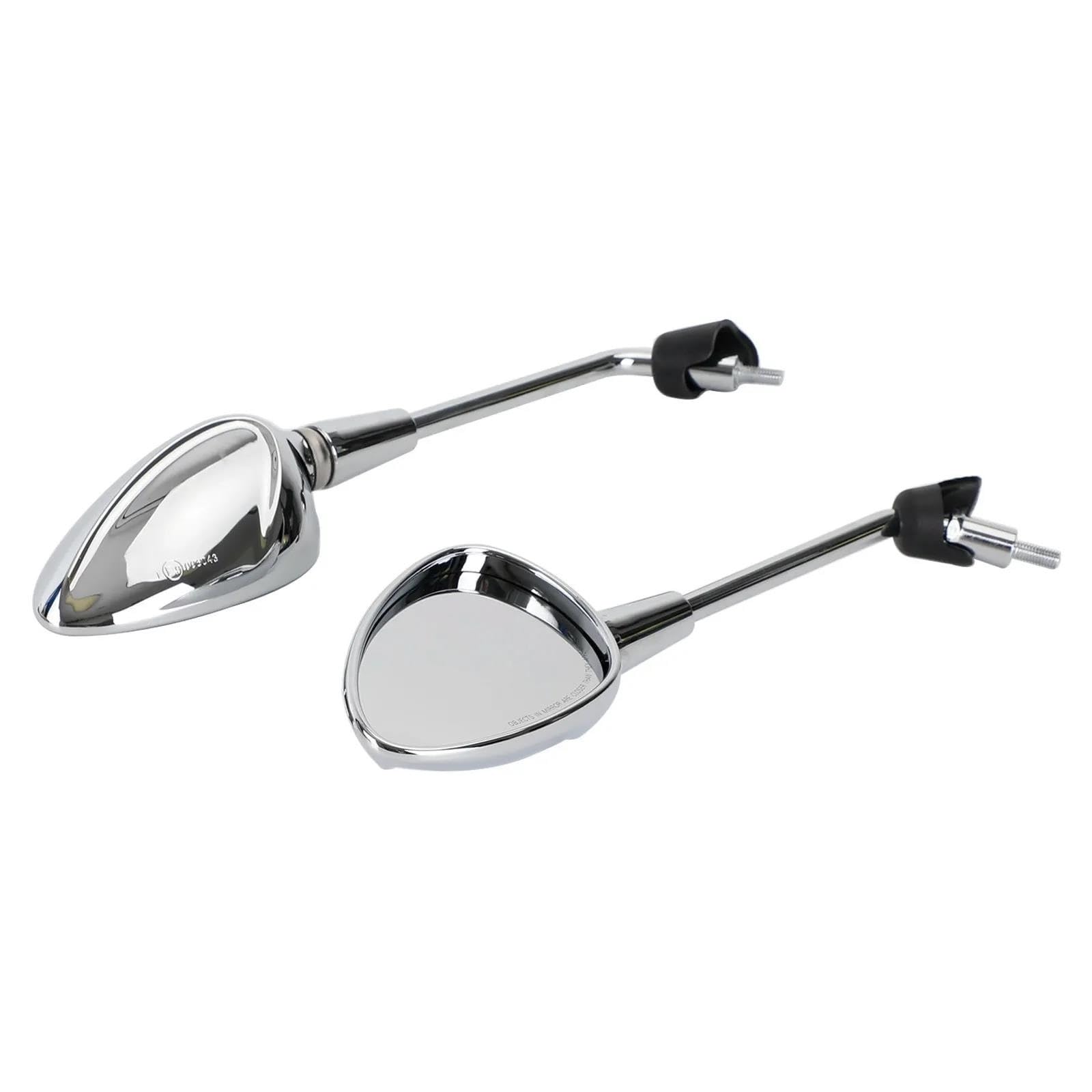 Rétroviseurs Gauche et Droit Moto pour Vespa Sprint 50 125 150 2014-2022 Plastique Noir Rétroviseur de Moto(Chrome)