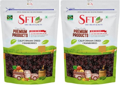 Image of SFT Dried Cranberry I 200 Gram, Pack Of 2 I Dried Fruit, Berries, High Nutrient And Antioxidant No Added Preservatives