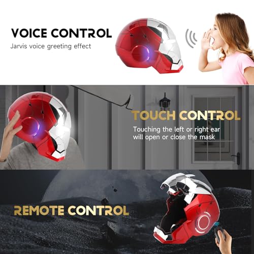Iron-Man MK 5 Wearable Electronic Helmet: Voice & Remote Controlled, LED Eyes & Sound Effects, Perfect Super Hero Movie Prop and Figure for Adults Collectors- Ideal Gift for Halloween & Christmas2