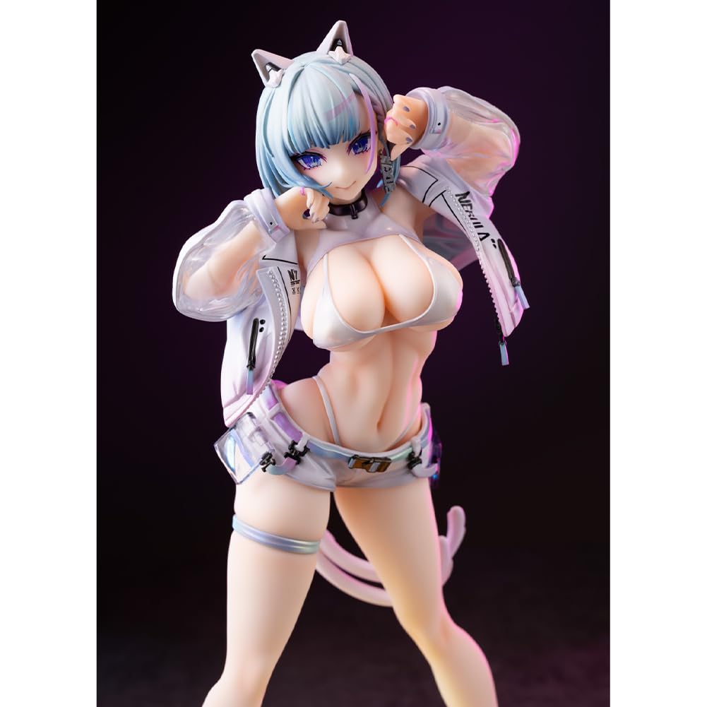 DEXSHUN Kin Mirai Nekomata MIU Figur Anime Manga Illustration Figuren Süße Katzenfrau Modell PVC Anime Statue Sammlerstück Dekoration Geschenk 24cm