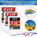 ESRICH Acrylic Paint Canvas Set,42 Piece Professional Premium Paint Kit with 1 Wood Easel,24Colors,10 Brushes,6 Canvases, Painting Supplies Kit for Artists and Beginner