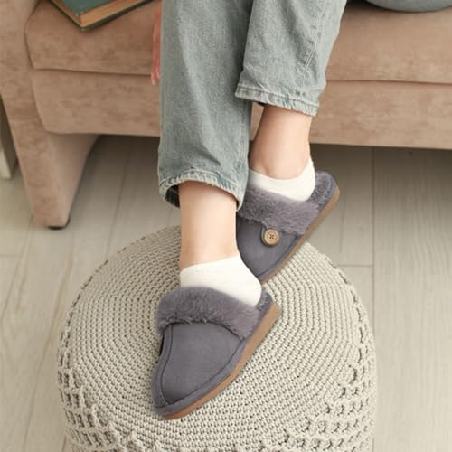 Image of Litfun Women's Fuzzy Memory Foam Slippers Fluffy Winter House Shoes Indoor and Outdoor
