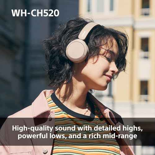 Sony WH-CH520 Wireless Bluetooth On-Ear Headphones, Sound, Lightweight Design, Up to 50hr Battery Life, Quick Charge, EQ, Clear Call Quality, iOS & Android - Yellow - Image 4