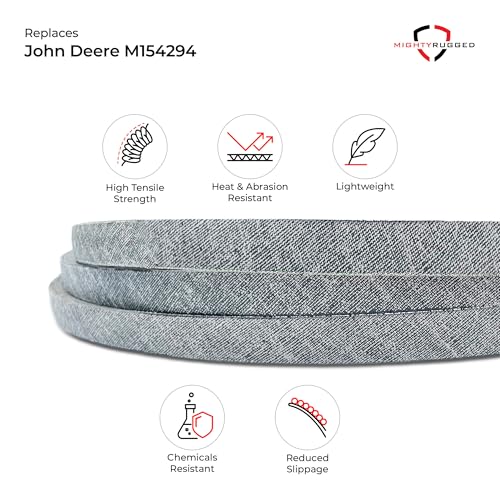 Image of M154294 Deck Belt Replacement for John Deere, Length 119 inch, Heavy-Duty, Durable, Aramid Cord Belt - Compatible with John Deere Zero Turn Mowers EZTRAK Z225, Z235 with 42 inch Deck