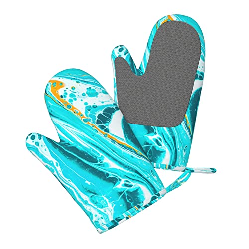 Abstract Painting Printed Silicone Anti-Scald Gloves, Oven Mitts, Used For Cooking, Grilling, Kitchen Oven Gloves. #TOP2