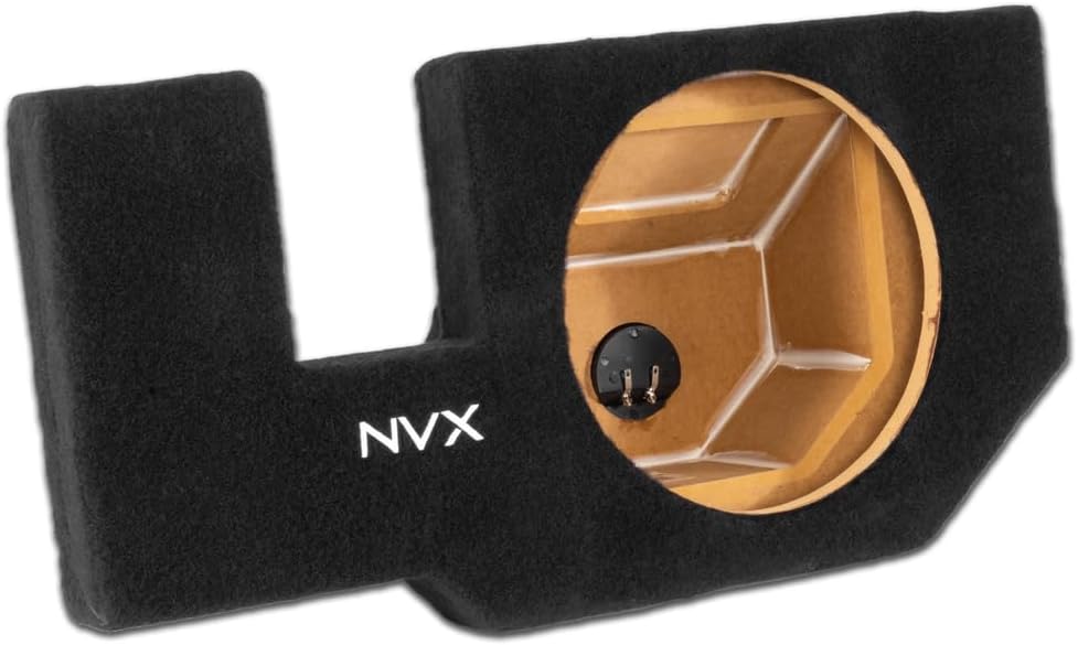 NVX VE-DOD-RAMQCCG3-S12S | Custom Fit Single 12" Sealed Down-Firing Empty Subwoofer Enclosure | Fits 2002-2018 Ram Quad & Crew Cab | 3/4" MDF, Premium Carpet, 0.5 cu. ft. Volume