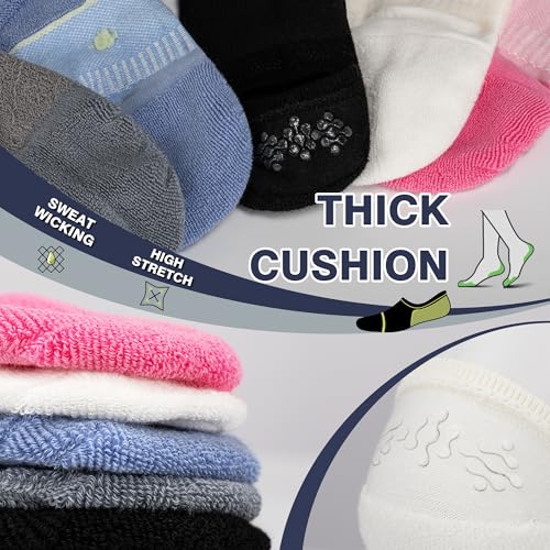 Image of BRISIRA Bamboo Viscose Coolmax Running Golf No Show Socks Women Compression Moisture Wicking Performance Low Cut Tab Athletic