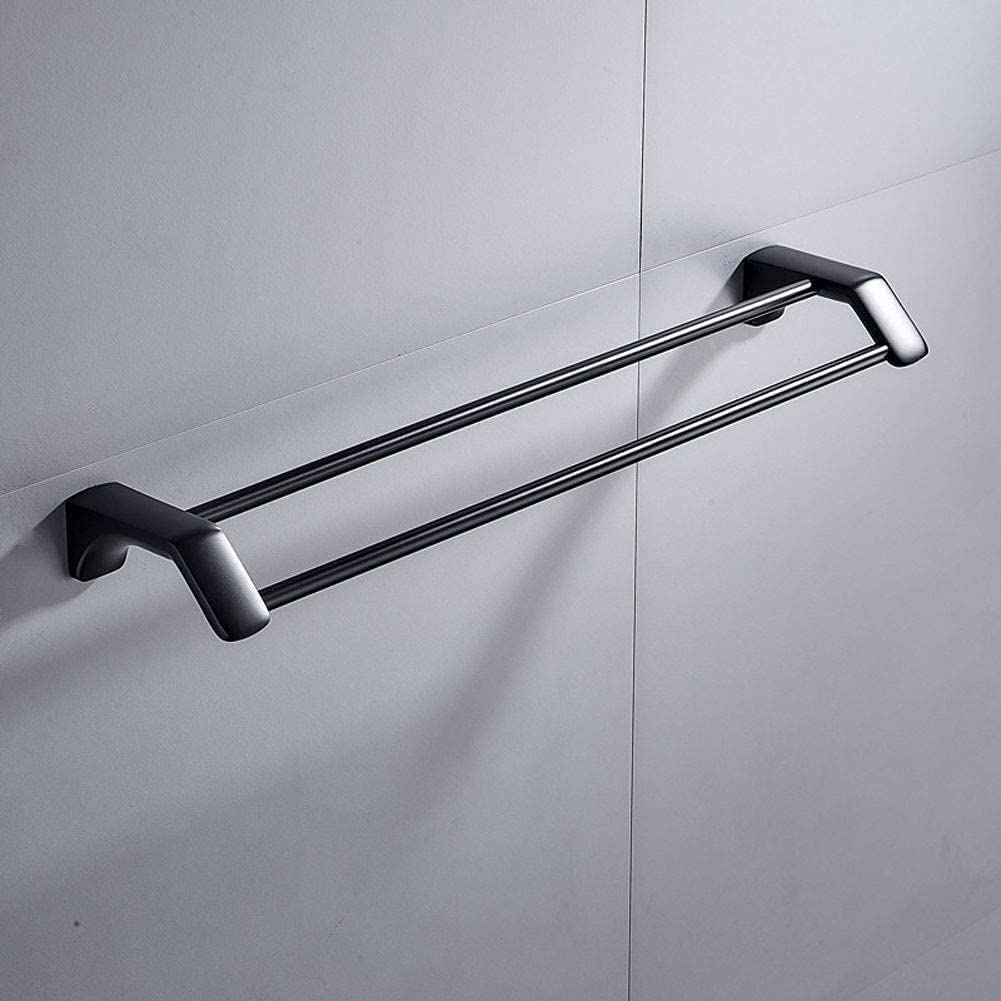 Porta Asciugamani Porta Asciugamani In Acciaio Inox Nero Semplice Doppio Palo Bagno Rack Cucina Accessori Per Il Bagno(50cm)
