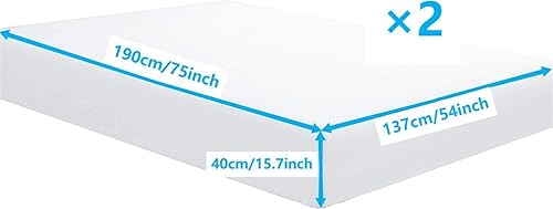 Miniatura 2 de SDIII Paquete de 2 sábanas bajeras de tamaño matrimonial color blanco, de microfibra súper suave, resistente a las arrugas y a la decoloración,
