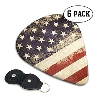 Lot de 6 médiators vintage imprimés drapeau américain des États-Unis avec boîte de rangement pour guitare acoustique et électrique - Les Beatles, Paul McCartney, John Lennon, RIngo Starr, George Harrison Lot de 6 médiators vintage imprimés drapeau américain des États-Unis avec boîte de rangement pour guitare acoustique et électrique – Image 2