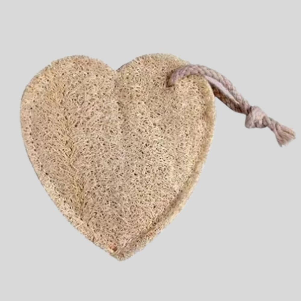 ONEarth Natural Loofah Body Scrubber- [Pack of 2 - Heart Shape]-image-2
