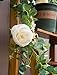 TOPHOUSE Flower Garland 6 Ft Artificial Rose Vine Fake Hanging Eucalyptus Garland with Champagne Rose for Wedding Arch Arrangement Room Party Farmhouse Decor