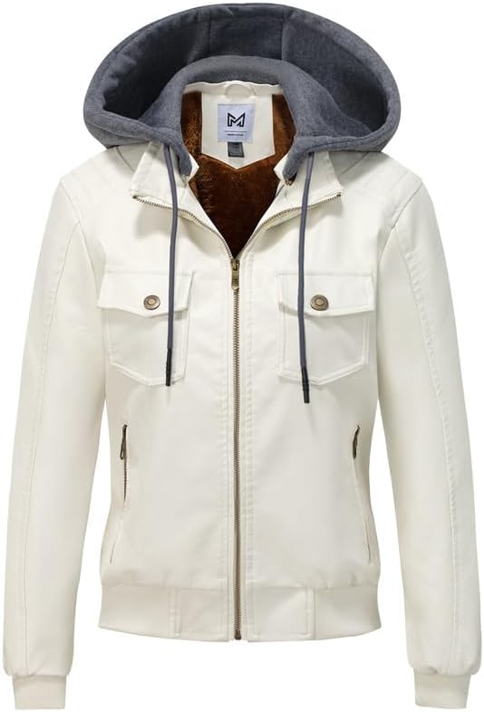 KVE Women's Faux Leather Jacket Waterproof Motorcycle Bomber Jack...