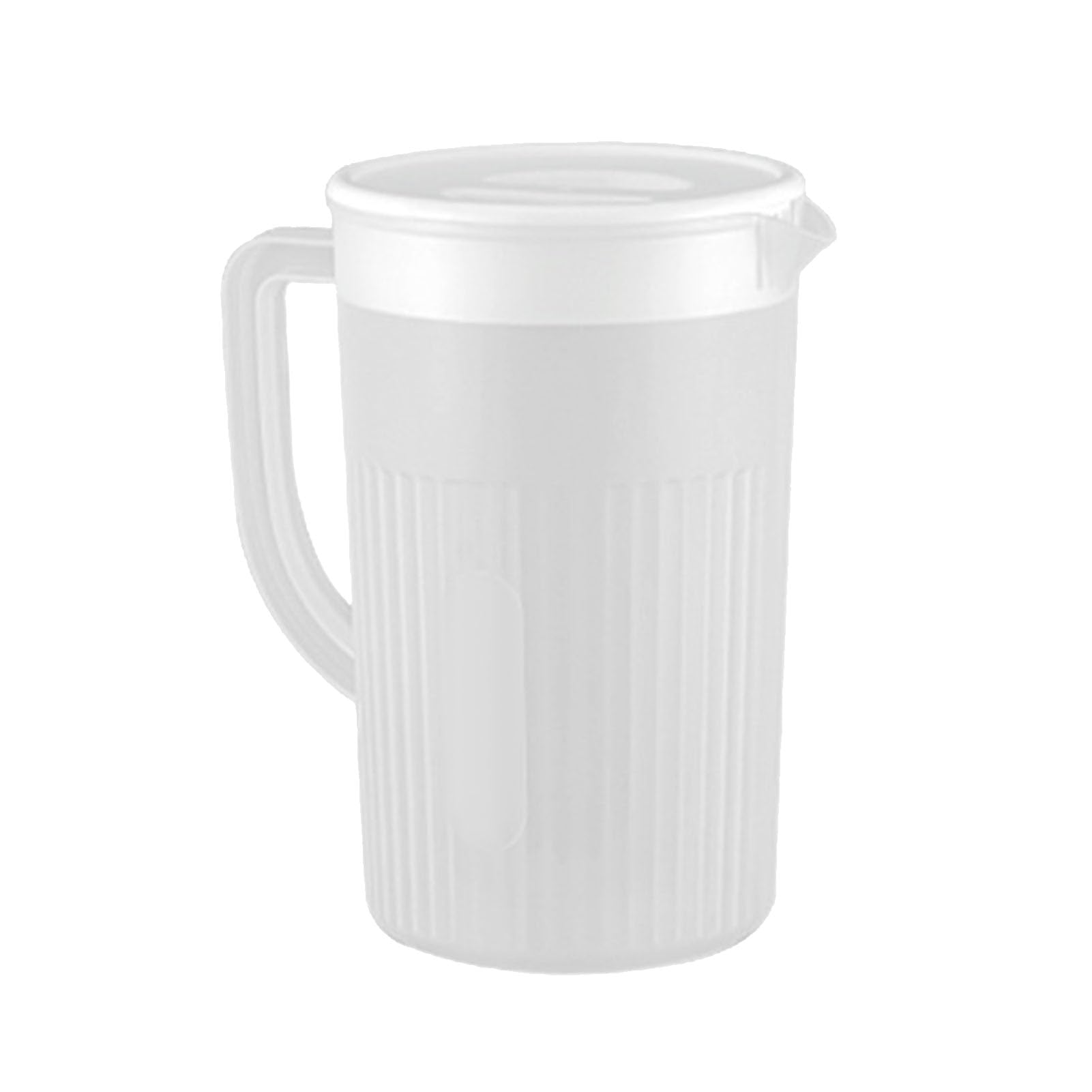SIXRUN Jarra de Plástico con Tapa Jarra de Agua Fría de PP de Jugo Resistente Al Calor de 2,7 L con Puerto de Filtro para Refrigerador Té Agua Café en Casa Oficina Comedor (WHITE)