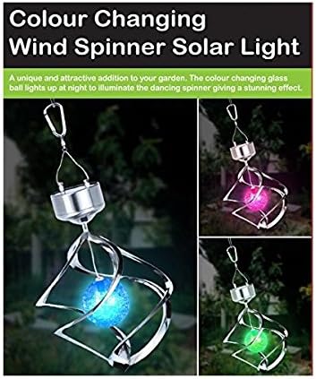 Globatek Colour Changing Saturn Wind Spinner Solar Light Garden - No Wires Required