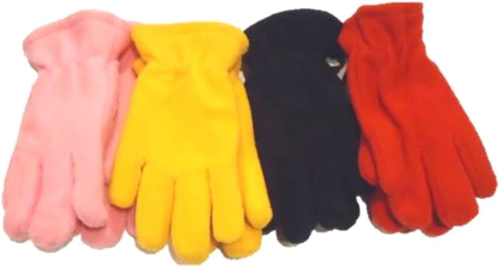Four Pairs Mongolian Fleece Very Warm One Size Gloves 2-5 Years