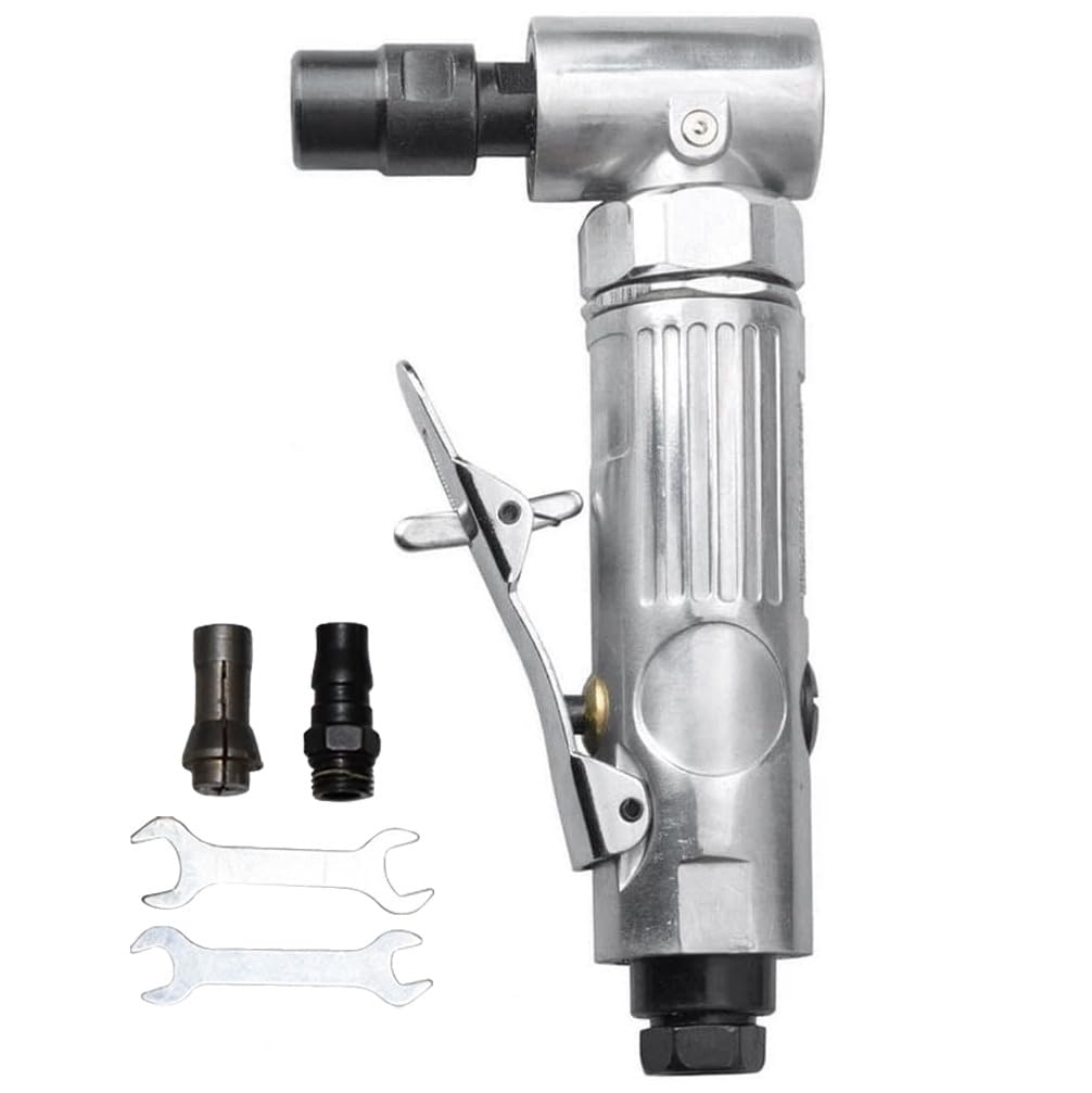 Air Die Grinder, Mini Right Angle Grinder Tool, 22000RPM Pneumatic Die Grinder, for Grinding Polishing Deburring Chamfering Engraving, 1/4 inch Collect Air Inlet