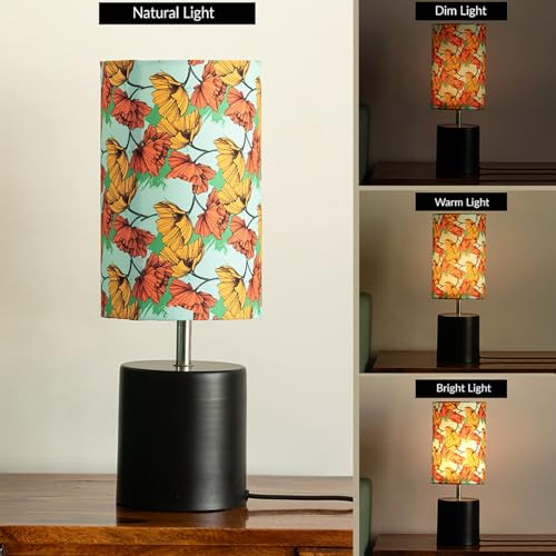 Image of ExclusiveLane 'Autumn Glow' Iron Table Lamp for Bedroom Living Room Home Decoration & Bedside Lamp Bed Lamps for Side Table Side Lamp for Bed Room in Metal (44.5 Cm, Without Bulb, Handcrafted)
