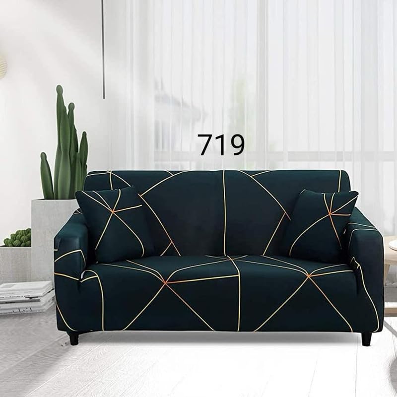 Image of HK 3 Seater Universal Elastic Sofa Cover | 360 Fully Covered Anti-Slip Washable Couch Cover Protector | 140 GSM Stretch Fit Polyester + Spandex Slipcover (180-230cm /SC-017-03)