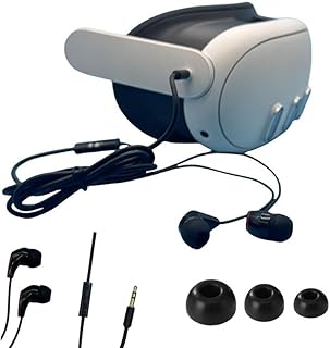 Coyktonty in-Ear Headphones for Meta Quest 3,Stereo Noise Cancelling Headphones Accessories with 3 Sizes Silicone Caps