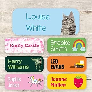 Iron on name labels for children - Perfect labelling uniforms and kids clothing - A range of fantastic designs to choose from (Unicorns and rainbows)