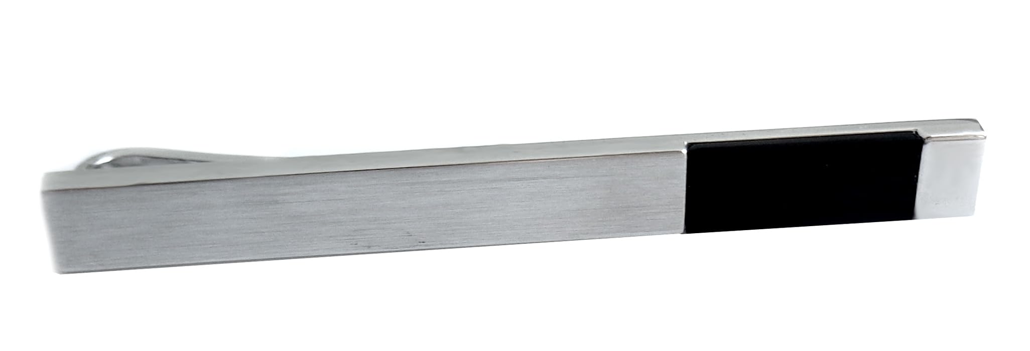 925er Silber Krawattenhalter Krawattenschieber mit Onyx überwiegend matt - kleiner Part glanzpoliert m.i. Germany + Exlusivbox