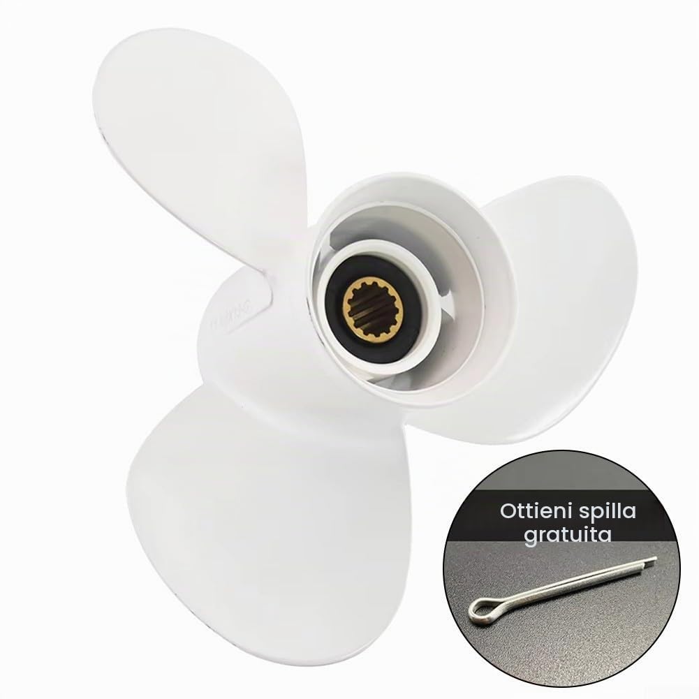 Elica per barche in alluminio 11 1/8 13 per fuoribordo 25-60HP Design a 3 pale Parte motore prestazioni marine compatibile con più modelli 663-45945-02-EL