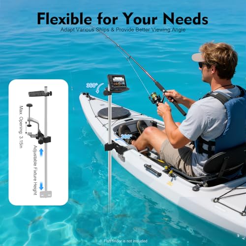 Image of Universal Portable Transducer Bracket + Fish Finder Mount 360 Adjustable Rotating Fishfinder Bracket
