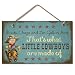 Highland Graphics New Sweet Little Cowboys Sign Wood Plaque Western Art Decor Boots Hats Picture,blue