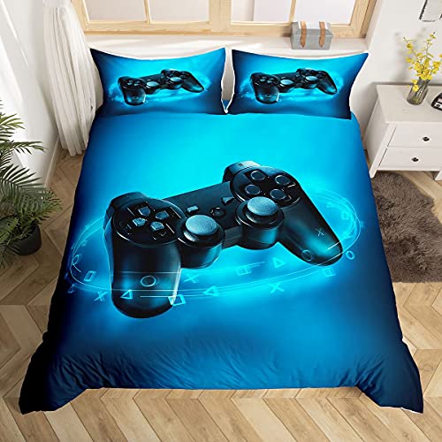 Jungen Spiele Tröster Startseite Satz, Kinder Gamepad Bettwäsche Satz 135X200, Moderne Vr Spieler Bettbezug Für Jugendliche Jugend Mädchen, Spieler Spielen Joystick Startseite Schlafzimmer Dekor, Blau - Image 3