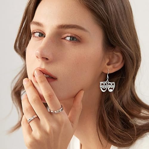 yueton Pingente retrô de liga de 40 peças, comédia, tragédia, máscara, pingente feliz triste, drama,