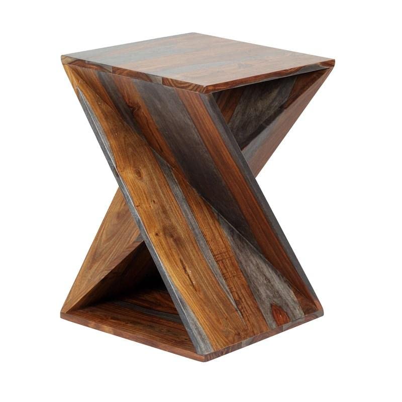 Image of Ruth Solid Wood End Table for Living Room - Premium Designer Side and Sofa Table - Natural Capri Finish, Solid Sheesham Wood - Living Room Furniture Ideal for Home Decor