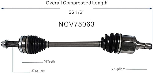 Miniatura 6 de GSP NCV75063 CV Conjunto de eje de eje para Hyundai seleccionado 2013-17 Veloster Kia 2017 Forte, 2014 Forte Koup, 2016-17 Forte5 - Delantero