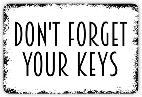 Nuboxx Men's Tin Sign Don't Forget Your Keys Wo Decorative Aluminum Sign Wall Sign Bar Restaurant Cafe Bar Sign Decoration 8X12 Inches