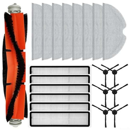 Kit de repuesto para aspiradora compatible con Mova Z500 con cepillo principal, cepillos laterales, filtro y paños de fregona para mejorar la suciedad ReFor Moval (B)